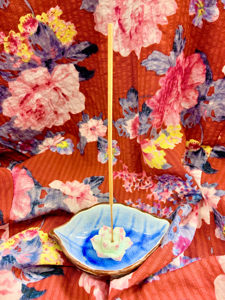 Ceramic Leaf Shaped Incense Dish
