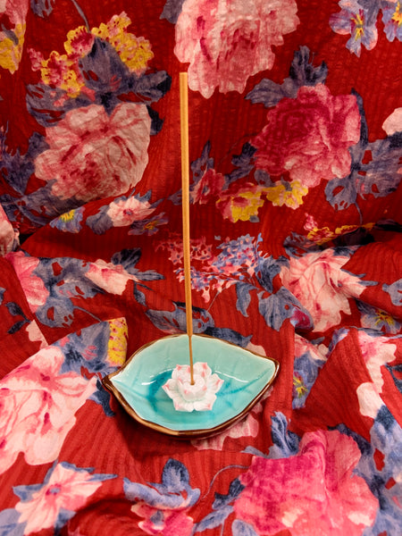 Ceramic Leaf Shaped Incense Dish