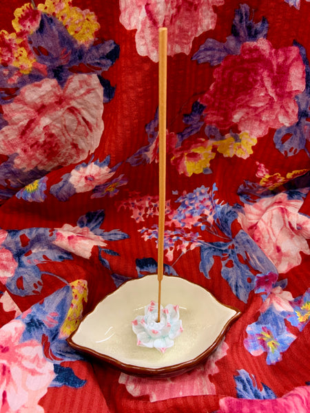 Ceramic Leaf Shaped Incense Dish