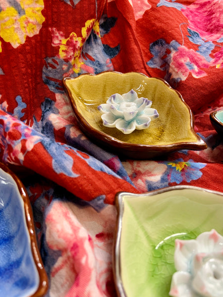 Ceramic Leaf Shaped Incense Dish