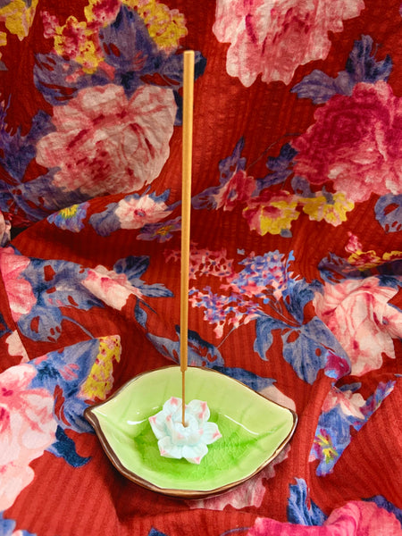 Ceramic Leaf Shaped Incense Dish
