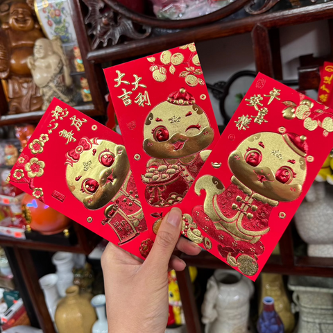 Cartoon Embossed Snake Red Envelopes (Long)