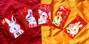 Watercolor Rabbit Red Envelopes (Long)